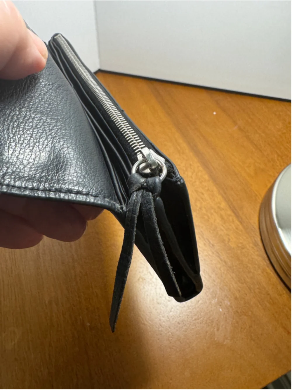 Balenciaga Black Leather Envelope Large Wallet
